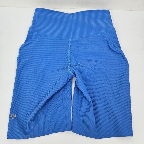 Lululemon Base Pace High-Rise Short 8" Ribbed Nulux Blue Nile 4 - Picture 4 of 10